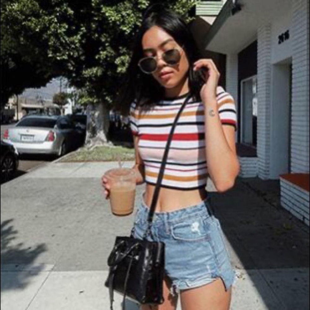 Multicolor Striped Crop Top